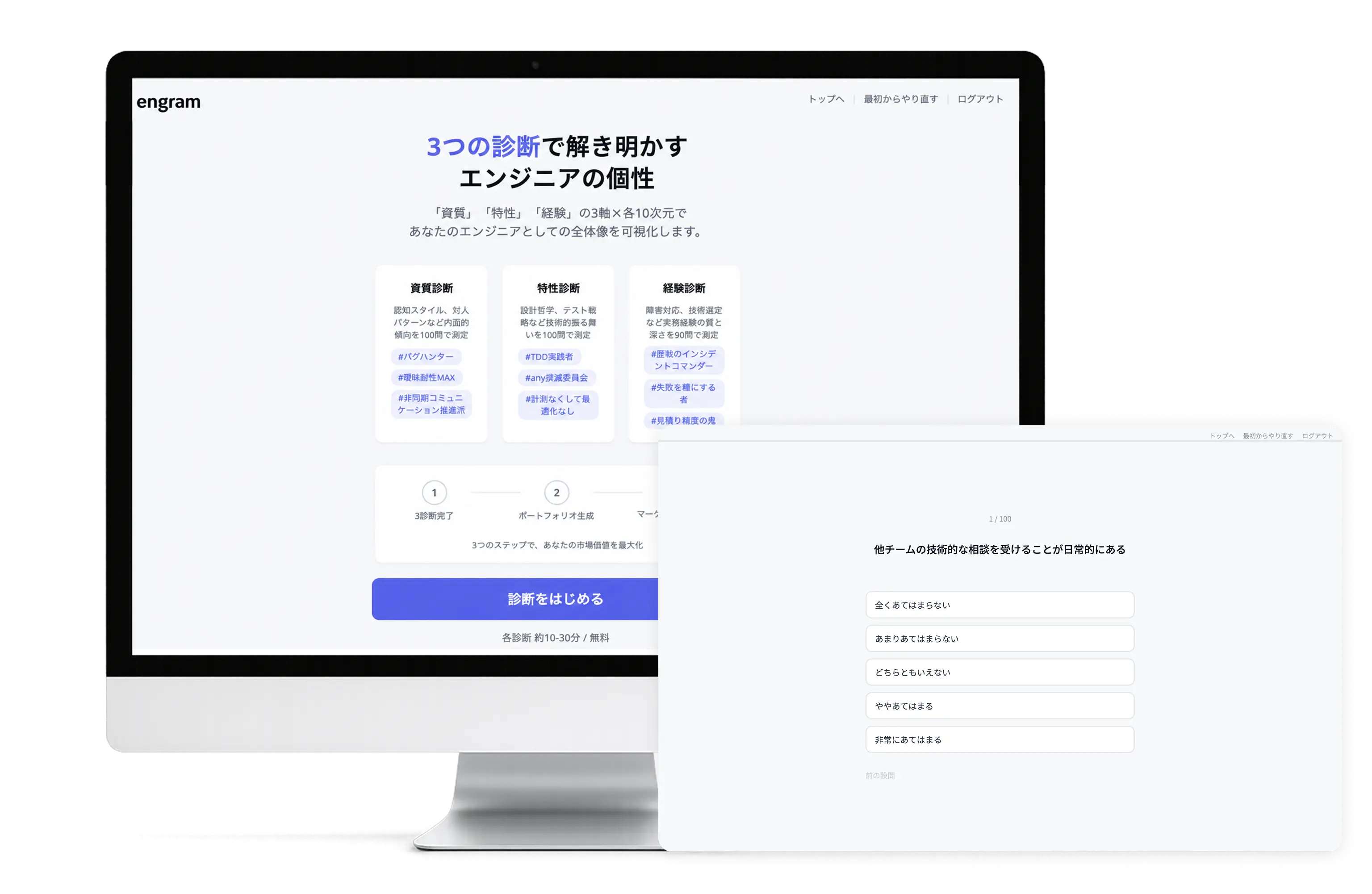 engramのサービス画面イメージ